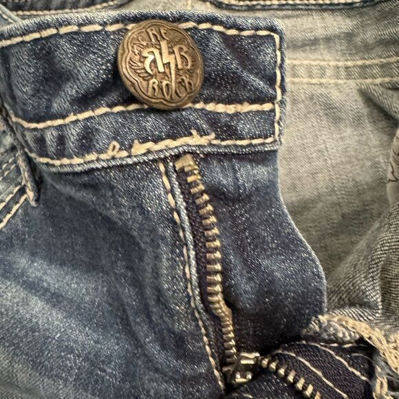 Express rerock Women's Dark Blue Skinny Jeans distressed fall football school 6 - Picture 5 of 11